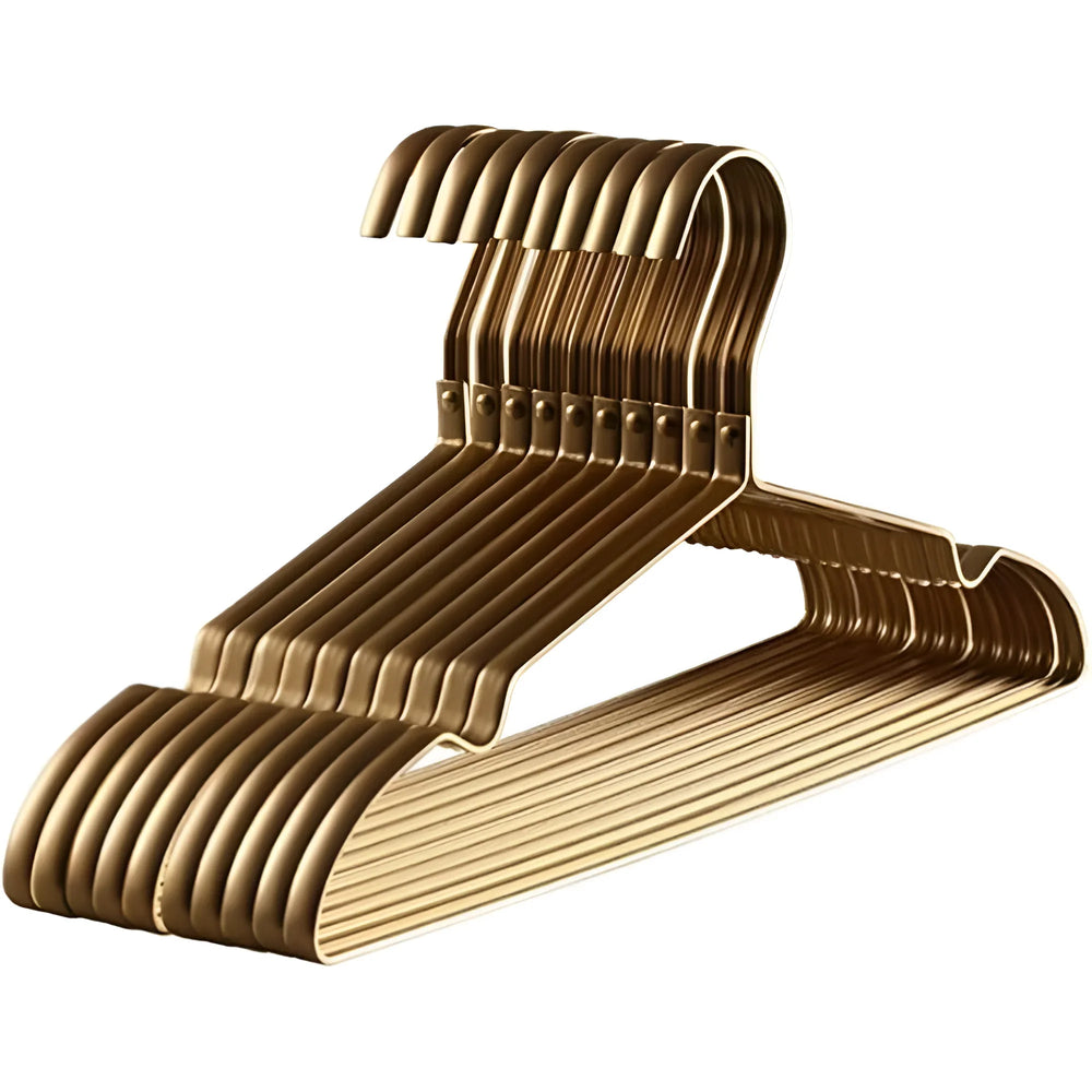 Anti-Slip Clothes Hangers - Velvet Coating - Gold and Silver Finish