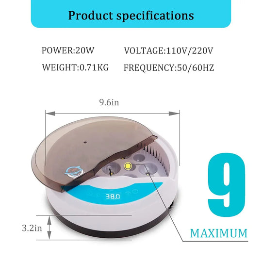 Automatic Egg Incubator - LED Display - Temperature Control