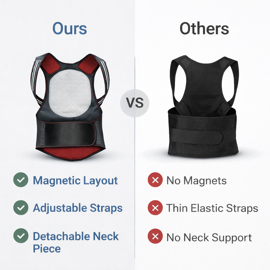 Back Support Belt - Magnetic Design - Adjustable Fit
