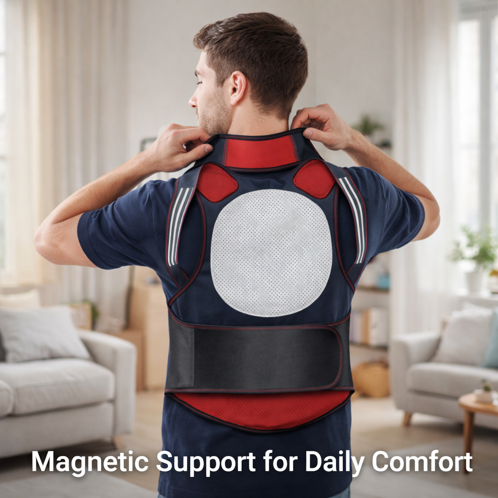 Back Support Belt - Magnetic Design - Adjustable Fit