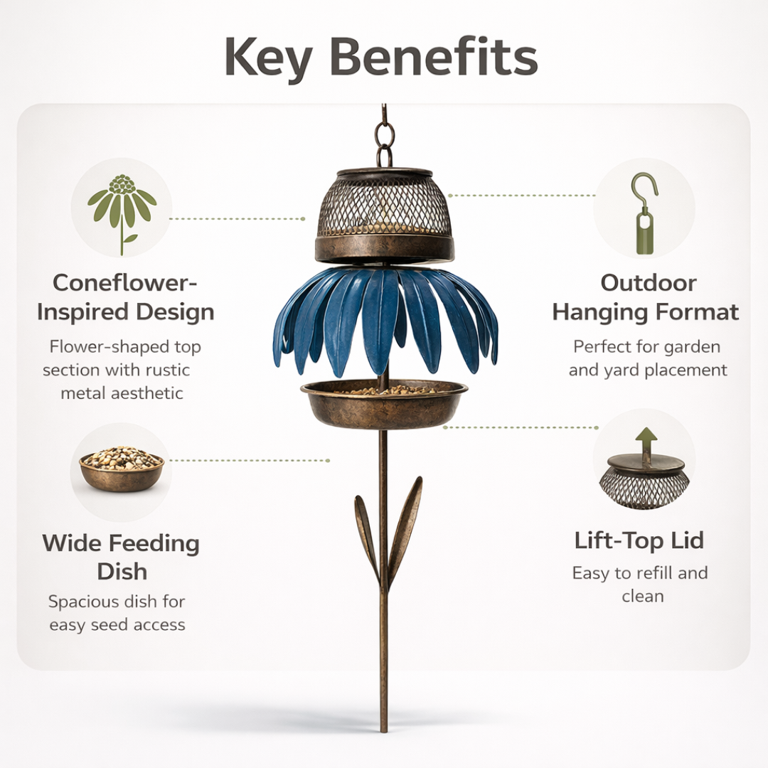 Bird Feeder - Coneflower Design - Outdoor Hanging