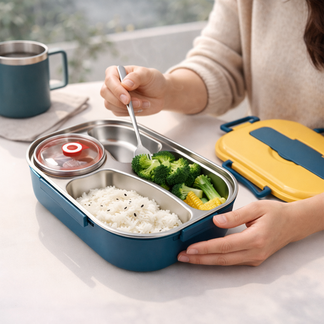 Thermal Lunch Box - Stainless Steel - Multi Compartment