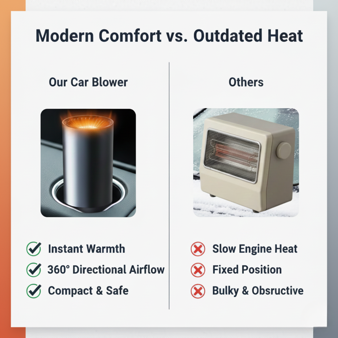 Car Heater Fan - 360° Rotatable - Adjustable Airflow