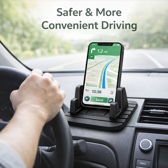 Car Phone Holder - Non-Slip Base - Dashboard Mount