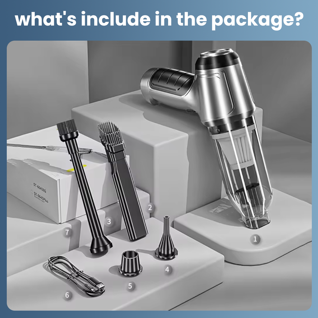 Car Vacuum Cleaner - Cordless Design - Multi Functional