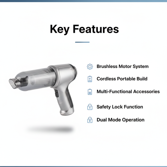 Car Vacuum Cleaner - Cordless Design - Multi Functional