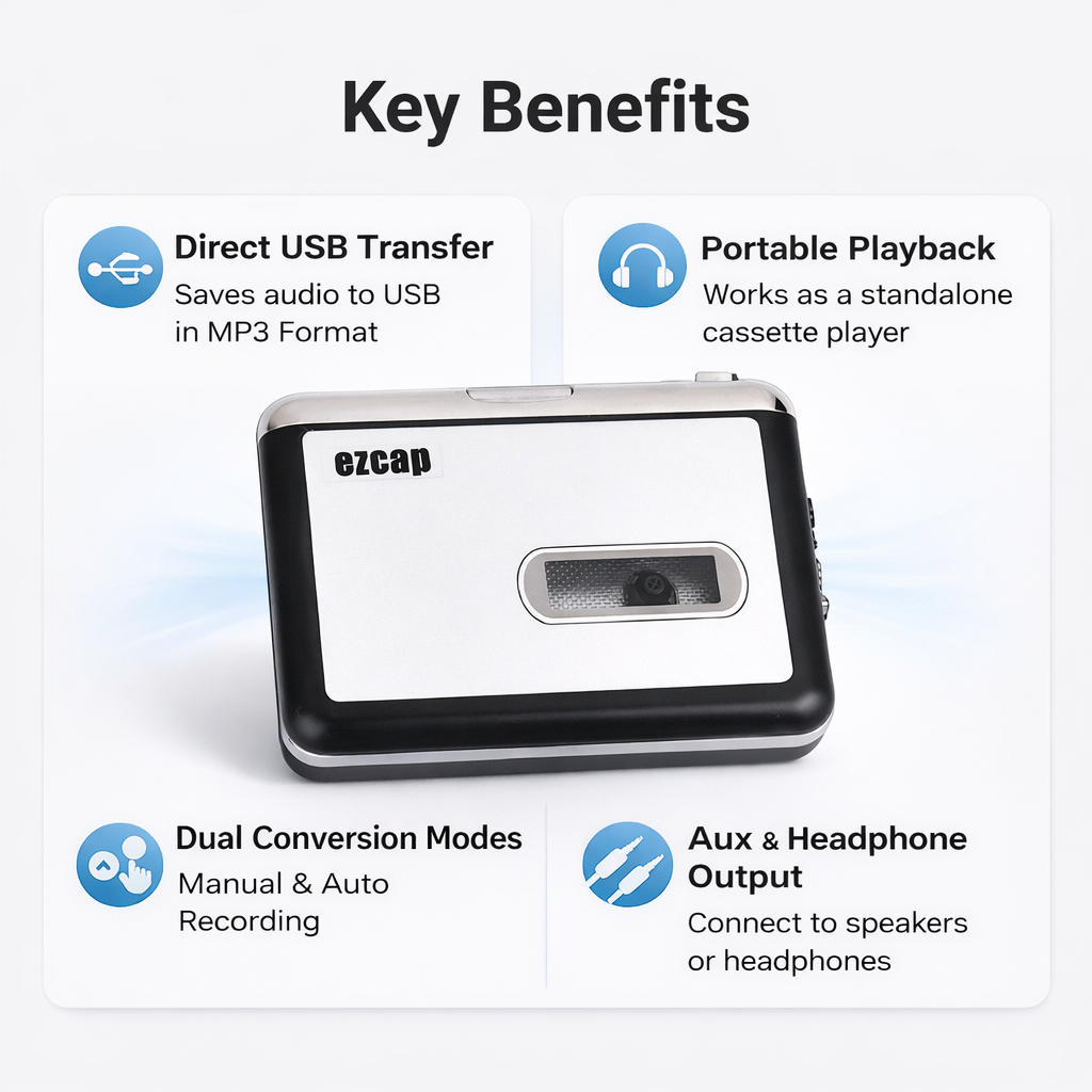 Cassette Converter - USB Transfer - Portable Player