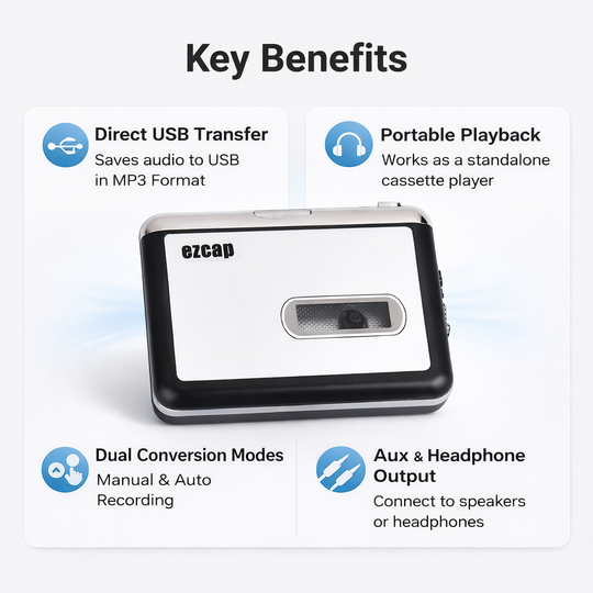 Cassette Converter - USB Transfer - Portable Player