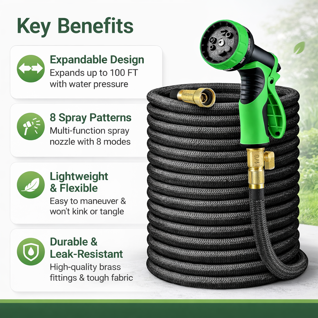 Garden Water Hose - Expandable Design - Outdoor Use