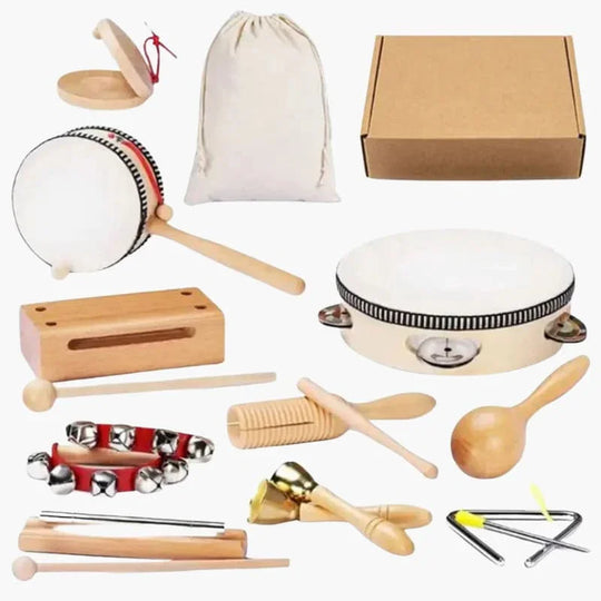 Children's Music Kit - Wooden Instruments - 10 Piece Set