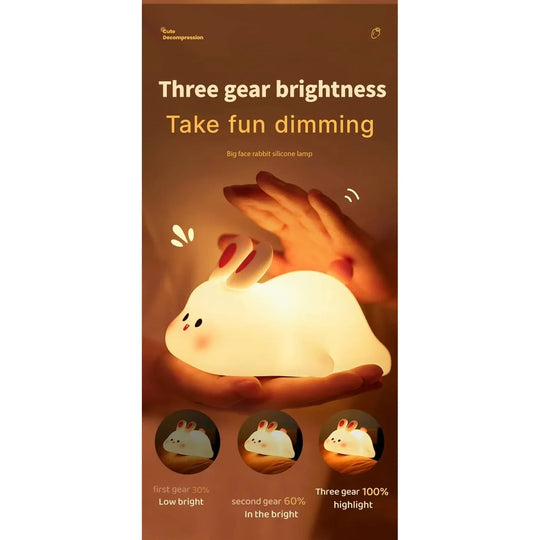 Children's Night Light - Silicone Animal - USB Rechargeable