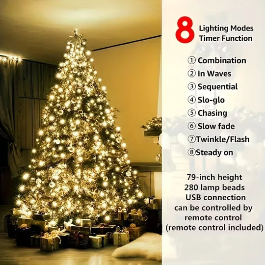 Christmas Tree Lights - USB Powered - Remote Control