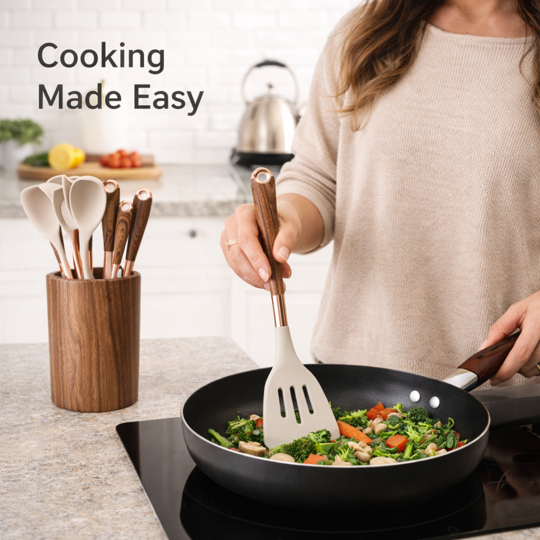Cooking Utensil Set - Silicone Tools - Kitchen Accessory