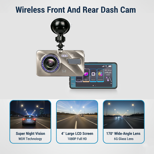 Dash Cam - Wireless Front - Rear Recording