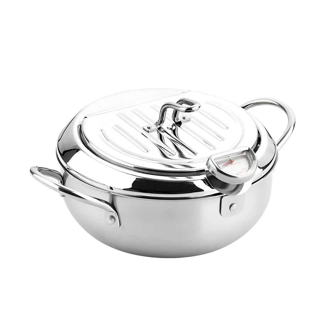 Deep Fryer Pot - Stainless Steel - Thermometer