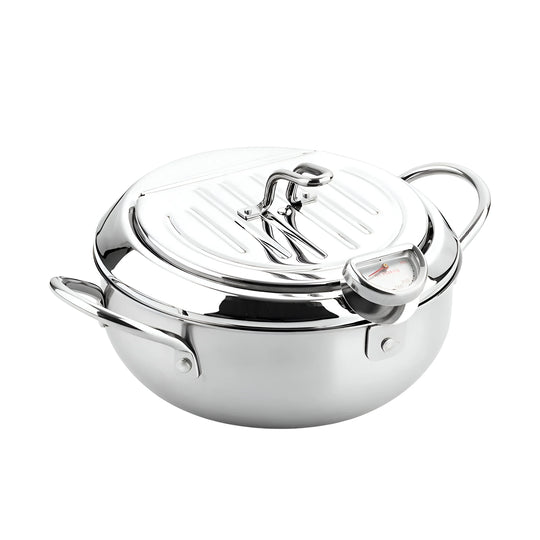 Deep Fryer Pot - Stainless Steel - Thermometer