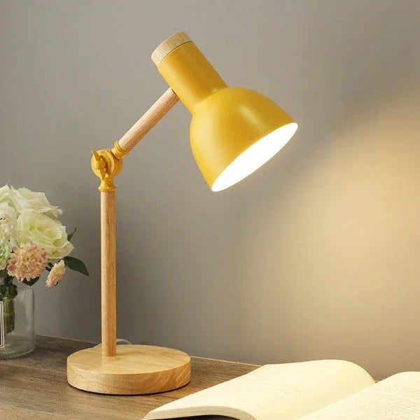 Desk Lamp - Wooden Frame - Adjustable Arm