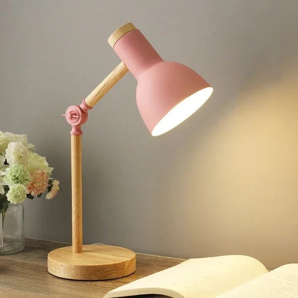 Desk Lamp - Wooden Frame - Adjustable Arm
