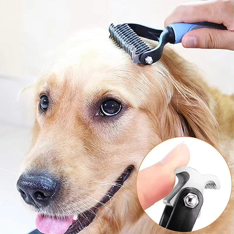 Detangling Pet Comb - Two-Sided Design - Stainless Steel