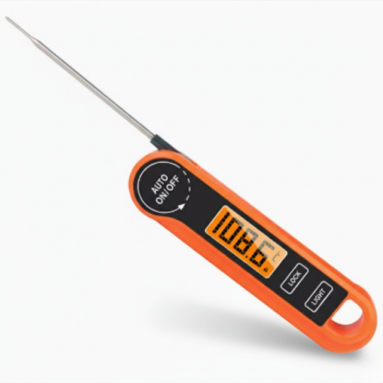 Digital Food Thermometer - Backlit Display - Foldable Probe