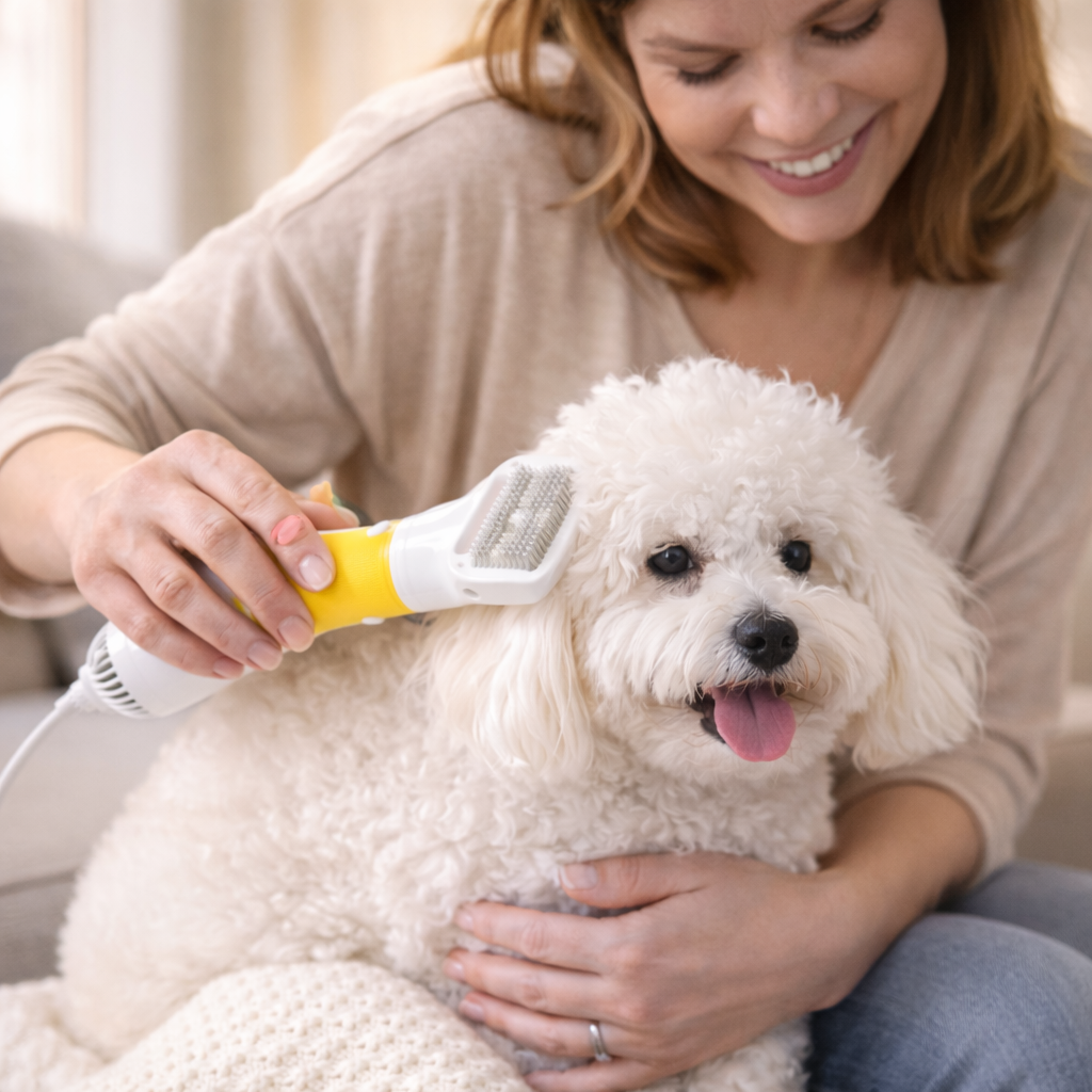 Dog Hair Dryer - Grooming Brush - Styling Comb