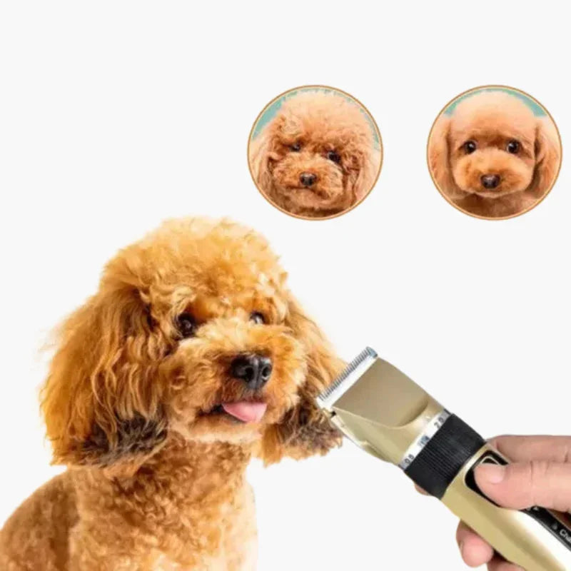 Dog Grooming Trimmer Set - Silent Motor - Adjustable Combs