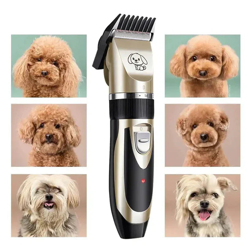 Dog Grooming Trimmer Set - Silent Motor - Adjustable Combs