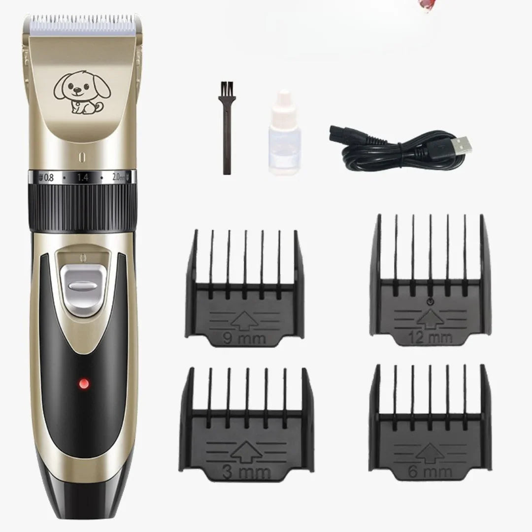 Dog Grooming Trimmer Set - Silent Motor - Adjustable Combs