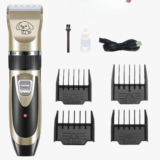 Dog Grooming Trimmer Set - Silent Motor - Adjustable Combs