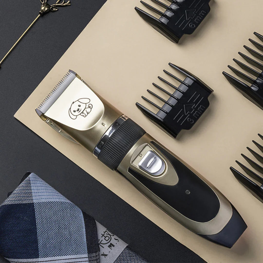 Dog Grooming Trimmer Set - Silent Motor - Adjustable Combs
