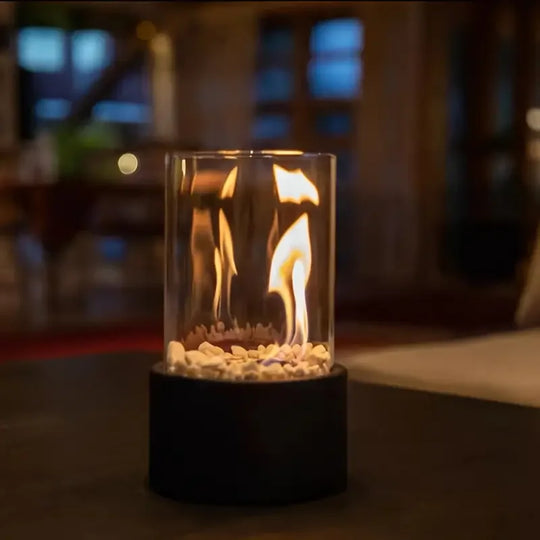 Ethanol Burner - Tabletop Fireplace - Glass Cylinder