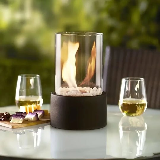 Ethanol Burner - Tabletop Fireplace - Glass Cylinder