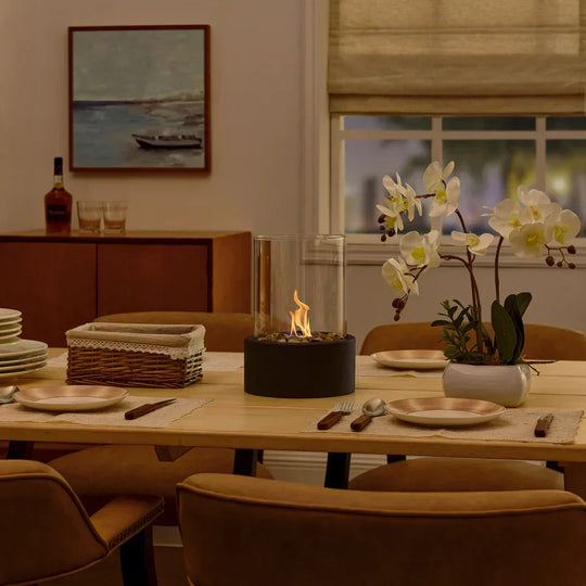 Ethanol Burner - Tabletop Fireplace - Glass Cylinder