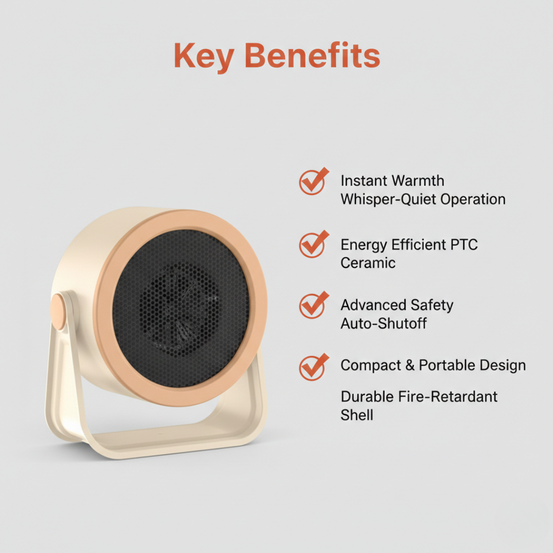 Fan Heater - Compact Design - Multi-Mode Function