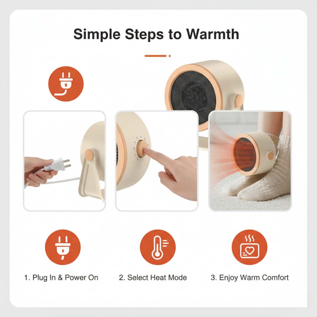 Fan Heater - Compact Design - Multi-Mode Function