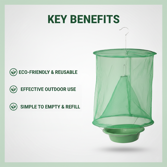 Fly Trap - Outdoor Reusable - Hanging Cage