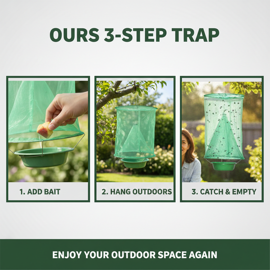 Fly Trap - Outdoor Reusable - Hanging Cage