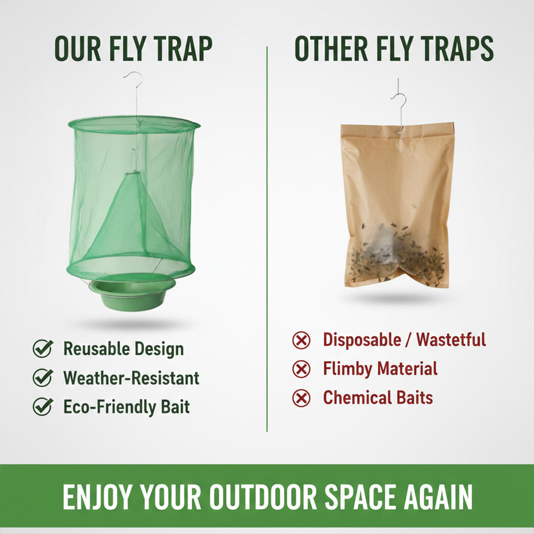 Fly Trap - Outdoor Reusable - Hanging Cage