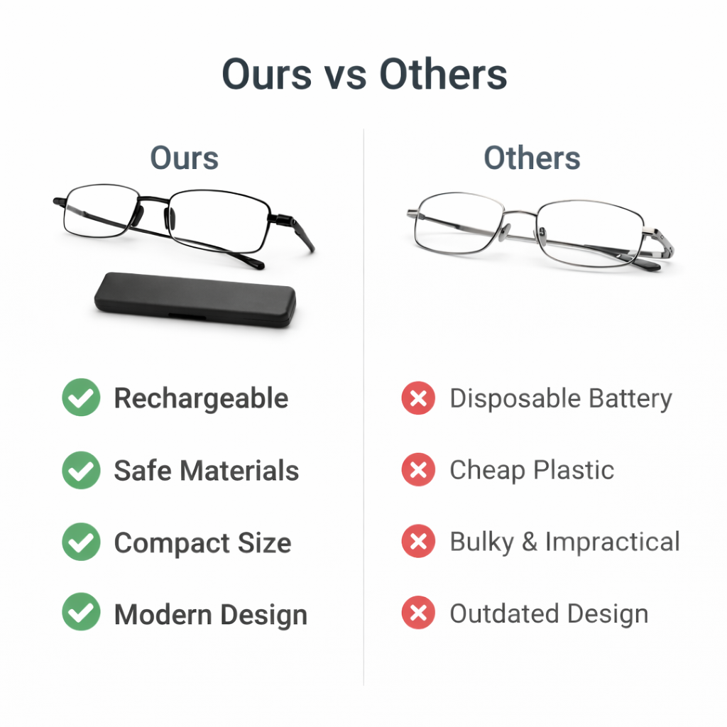 Folding Reading Glasses - Compact Design - Stainless Steel