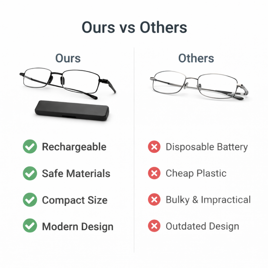 Folding Reading Glasses - Compact Design - Stainless Steel