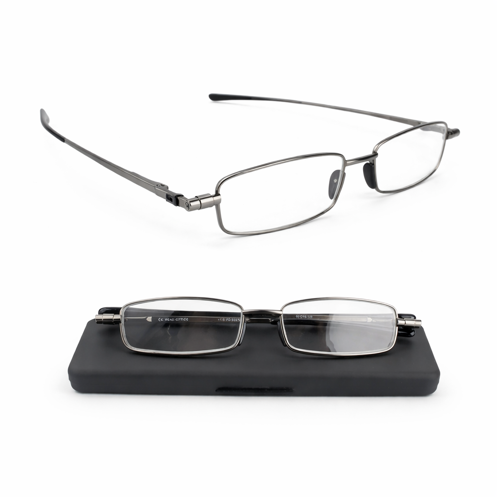 Folding Reading Glasses - Compact Design - Stainless Steel