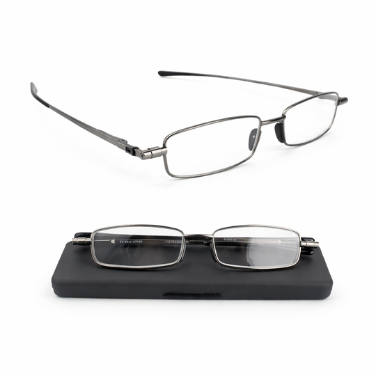 Folding Reading Glasses - Compact Design - Stainless Steel