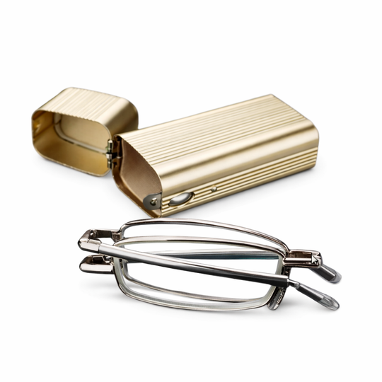 Folding Reading Glasses - Compact Design - Stainless Steel