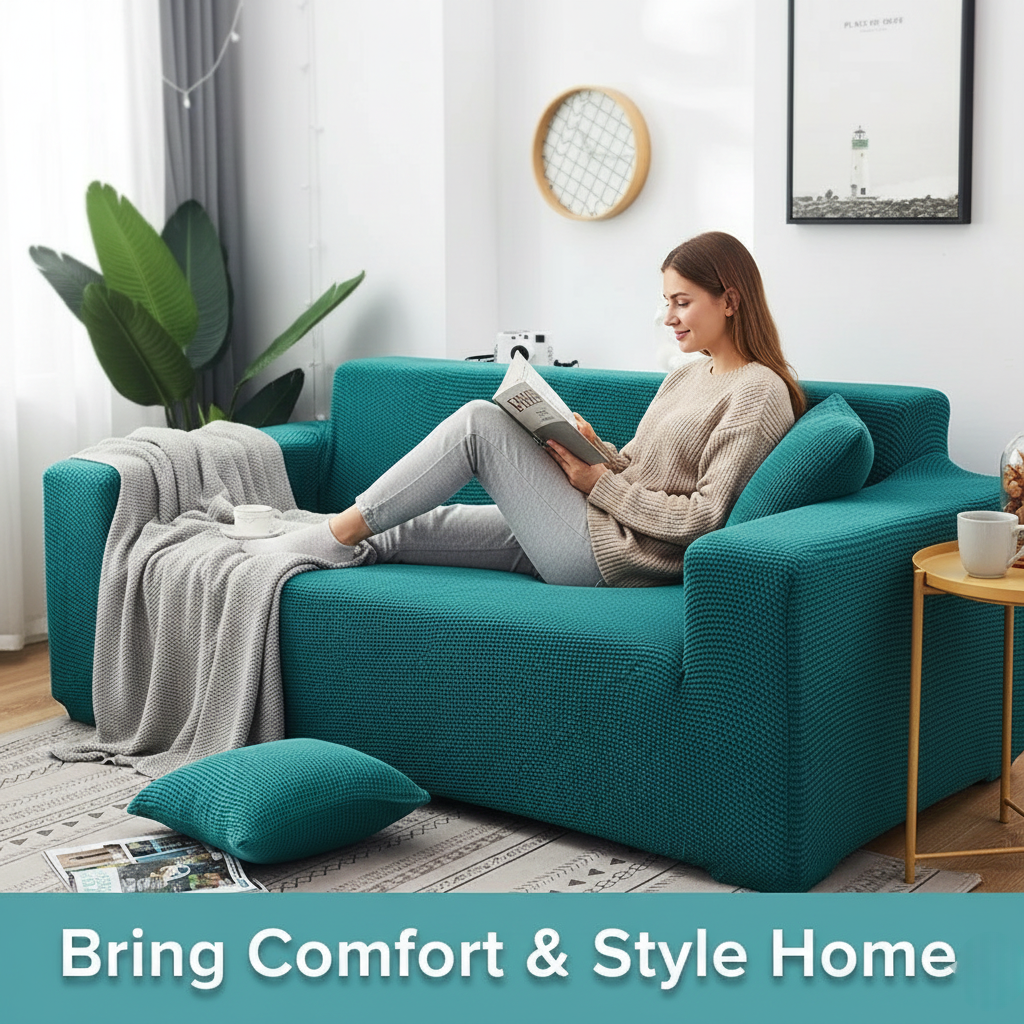 Stretch Sofa Cover - Universal Fit Slipcover - Machine Washable