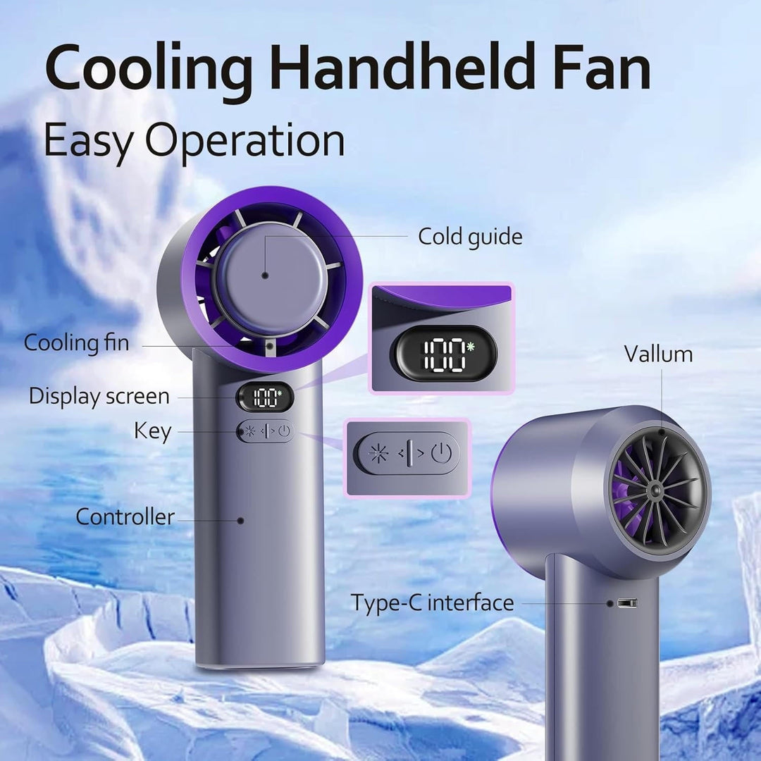 Handheld Fan - Portable Design - Rechargeable Battery