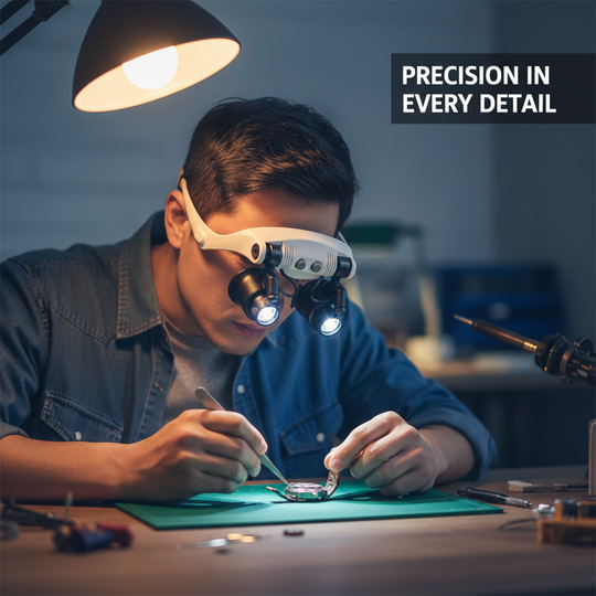 Headband Magnifier - LED Light - Interchangeable Lenses