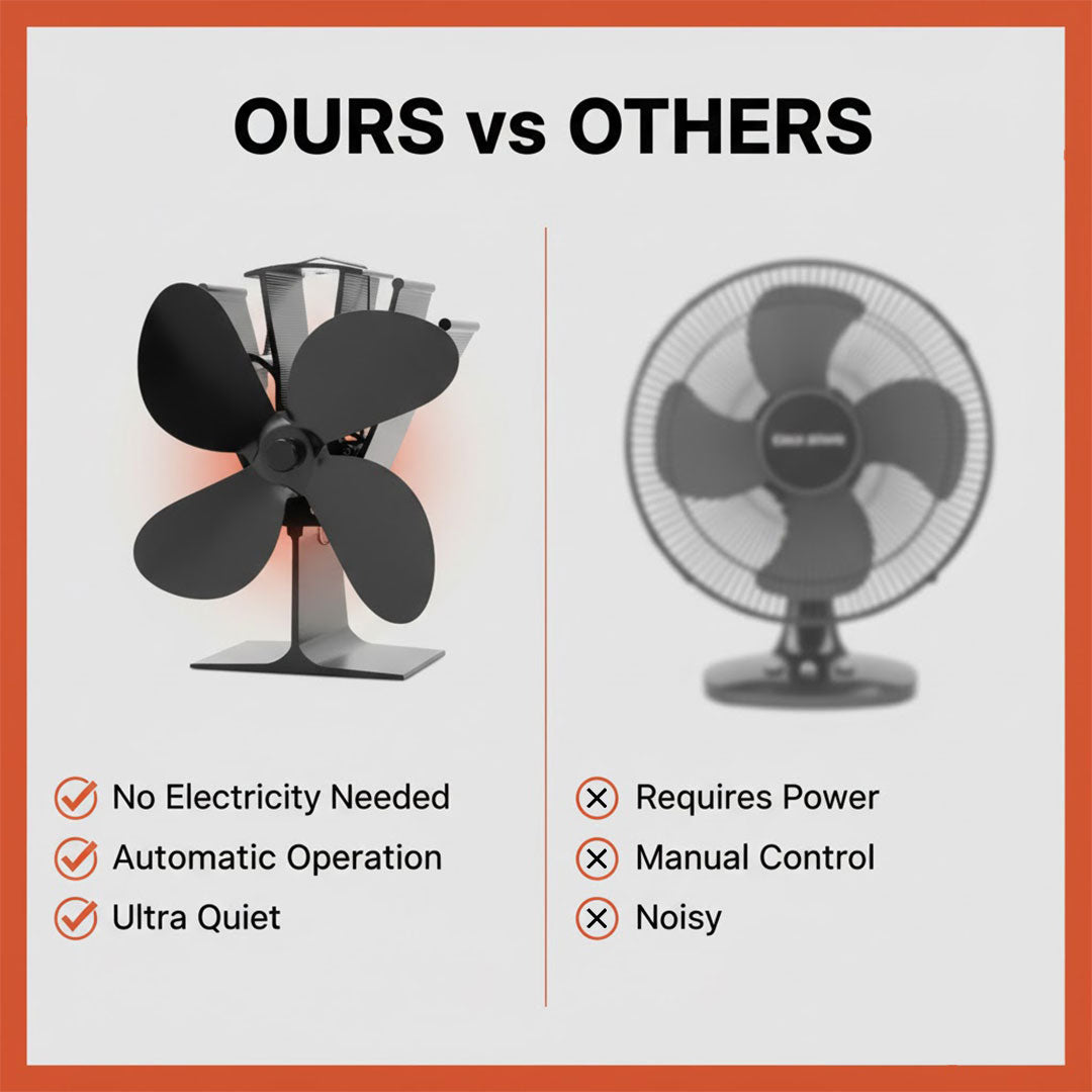 Heat Activated Stove Fan - Fireplace Fan - Wood Stove