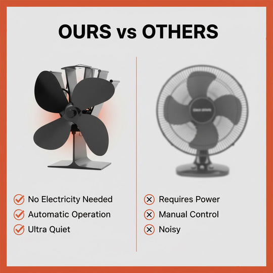 Heat Activated Stove Fan - Fireplace Fan - Wood Stove