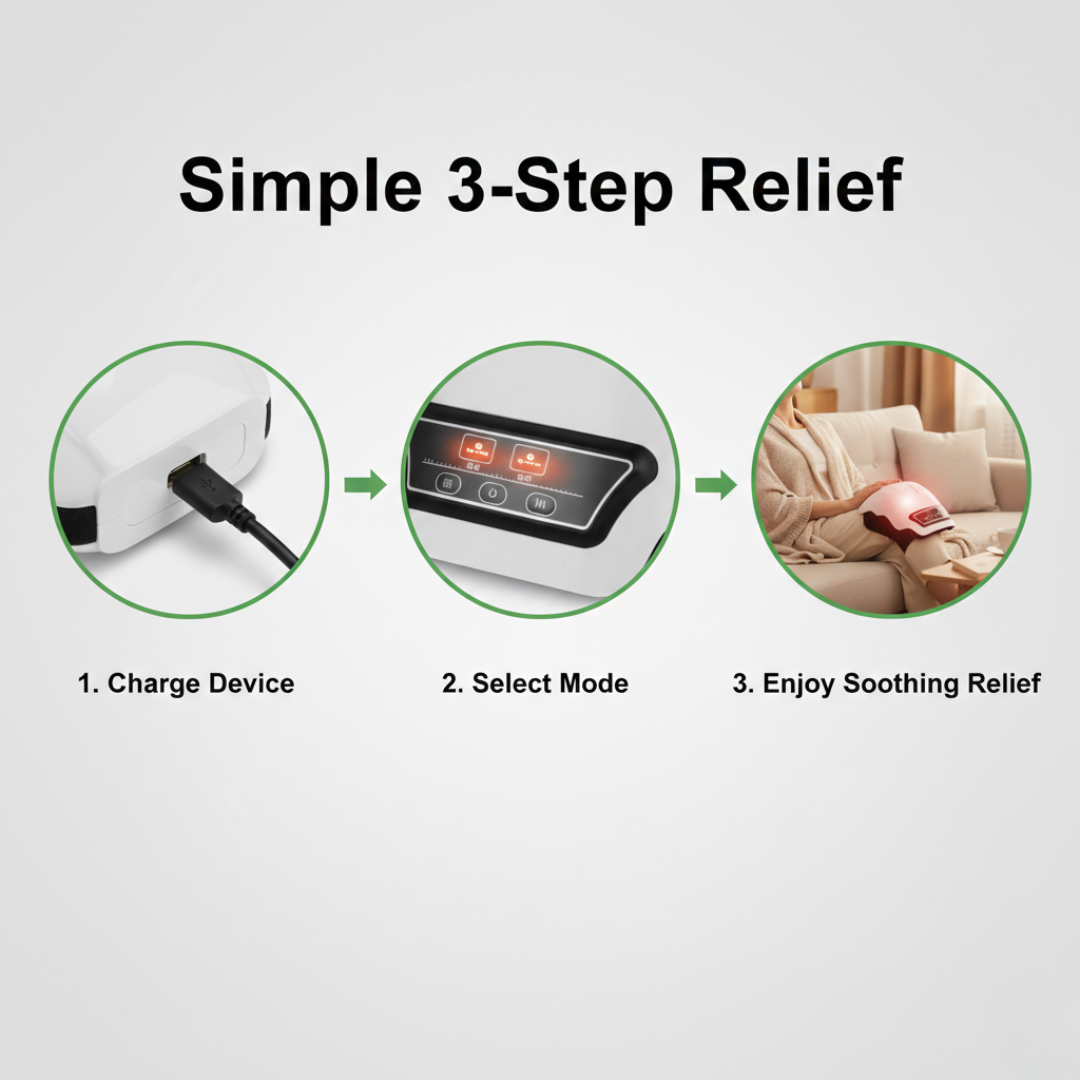 Heat Function Knee Massager - Vibration Mode - Red Light