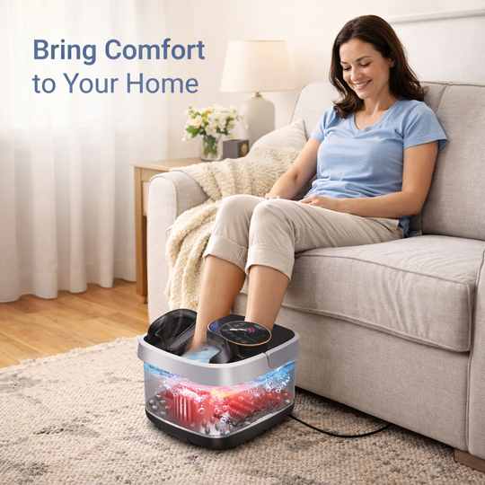 Heated Foot Spa Bath - Bubble Rollers - Infrared Light